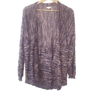 BP Orange and Black Marbled Open Cardigan Medium